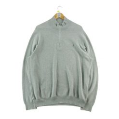 Polo Ralph Lauren sweter męski z zamkiem do połowy szyi. Szare swetry męskie Ralph Lauren, l, bez wzorów, eleganckie, bez kołnierzyka, bez ramiączek. Za 170.36 zł.