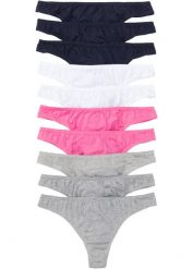 Stringi (10 par). Niebieskie majtki damskie bonprix. Za 84.99 zł.