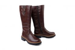 RIEKER 72694-25 brown, kozaki damskie. Brązowe kozaki damskie Rieker, bez wzorów, bez obcasa, na obcasie, bez zapięcia. Za 399.90 zł.