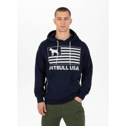 Bluza męska Pitbull z kapturem Terry Pitbull USA. Niebieskie bluzy męskie PITBULL, m, bez wzorów, z kapturem, na fitness i siłownię. Za 119.99 zł.