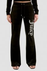 JUICY COUTURE Czarne damskie spodnie dresowe Layla Caviar Trackpant. Czarne spodnie dresowe damskie Juicy Couture, bez wzorów, z dresówki. W wyprzedaży za 279.99 zł.