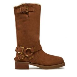 Oficerki MICHAEL Michael Kors. Brązowe kozaki damskie MICHAEL Michael Kors, bez wzorów, bez obcasa, na płaskiej podeszwie, bez zapięcia. Za 1,779.00 zł.