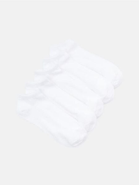 Skarpetki stopki 5pack - biały. Białe skarpety męskie Sinsay, bez wzorów. Za 9.99 zł.