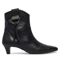 Botki Hispanitas. Czarne botki damskie Hispanitas, bez wzorów, bez obcasa, na słupku, bez zapięcia. Za 789.99 zł.