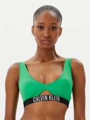Calvin Klein Swimwear Góra od bikini KW0KW02745 Zielony. Zielone bikini Calvin Klein Swimwear, bez wzorów, z syntetyku. Za 129.99 zł.