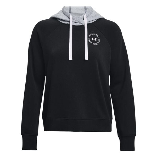 Damska Bluza Z Kapturem Rival Fleece Hoodie. Czarne bluzy damskie Under Armour, bez wzorów, bez ramiączek, z kapturem. Za 284.99 zł.