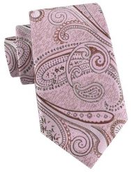 Męski Krawat - Blady Róż, Duży Wzór Paisley - Alties. Czerwone krawaty i muchy Alties, bez wzorów, z tkaniny, eleganckie. Za 55.00 zł.