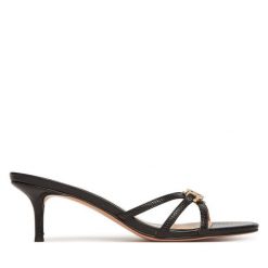 Klapki TWINSET. Czarne klapki damskie Twinset, bez wzorów, bez obcasa, bez zapięcia. Za 859.99 zł.