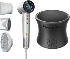 Suszarka SkinVibe SkinVibe Aurea Family X Plasma (SV-001SL) + SkinVibe PonyGadget - Guma do włosów, czarna (SV-004BK). Czarne suszarki do włosów SkinVibe. Za 899.00 zł.