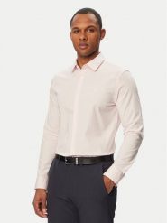 Calvin Klein Koszula LV04LB145G Różowy jasny Slim Fit. Czerwone koszule męskie Calvin Klein, l, bez wzorów, z bawełny, biznesowe, bez kołnierzyka, bez ramiączek. Za 329.99 zł.