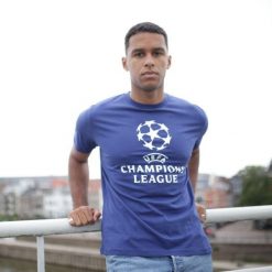 Koszulka UEFA Champions League. Niebieskie bluzki damskie CHAMPIONS LEAGUE, xl, bez wzorów, z bawełny, sportowe, bez kołnierzyka, bez ramiączek. Za 139.99 zł.