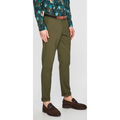 Selected - Spodnie. Zielone eleganckie spodnie męskie Selected, bez wzorów, z bawełny, casualowe. Za 259.90 zł.