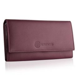 Portfel damski BETLEWSKI różowy BPD-SS-13. Czerwone portfele damskie Betlewski, ze skóry. Za 139.99 zł.