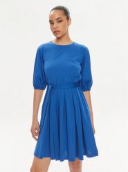 Weekend Max Mara Sukienka koktajlowa Jumbo 2415621072650 Niebieski Regular Fit. Niebieskie sukienki damskie Weekend Max Mara, m, bez wzorów, z bawełny, wizytowe, bez kołnierzyka, bez ramiączek. Za 619.99 zł.