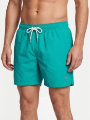 Gant Szorty kąpielowe 920026000 Turkusowy Regular Fit. Niebieskie kąpielówki męskie GANT, m, bez wzorów, z syntetyku. Za 252.99 zł.