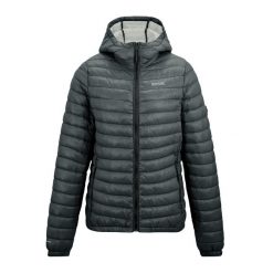 Kurtka Ocieplana Damska Hurden. Szare kurtki sportowe damskie Regatta, bez wzorów, z puchu, bez ramiączek, bez kaptura, trekkingowe. Za 271.99 zł.