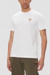 AERONAUTICA MILITARE Biały bawełniany męski t-shirt, Rozmiar XL. Białe t-shirty męskie Aeronautica Militare, l, bez wzorów, z bawełny, bez kołnierzyka, bez ramiączek. W wyprzedaży za 189.99 zł.
