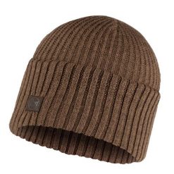 Czapka zimowa Knitted Rutger. Brązowe czapki damskie Buff, na zimę, bez wzorów. W wyprzedaży za 95.94 zł.