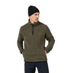 Polarowa kurtka narciarska na pół zamek Rossignol Strawpile. Zielone kurtki sportowe męskie Rossignol, na zimę, m, bez wzorów, z polaru, bez kaptura, narciarskie. Za 259.99 zł.