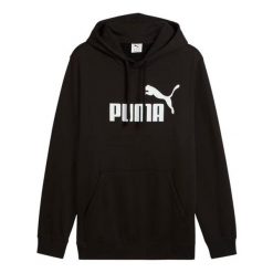Męska Bluza Z Kapturem Essentials No 1 Logo. Czarne bluzy męskie Puma, m, bez wzorów, bez ramiączek, z kapturem. Za 237.99 zł.