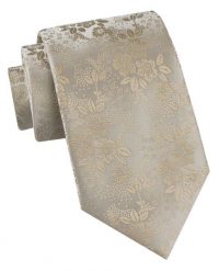 Klasyczny Krawat Męski - Chattier - Jasny Beż, Wzór w Kwiatki. Krawaty i muchy Chattier, bez wzorów, z tkaniny, eleganckie. Za 49.00 zł.