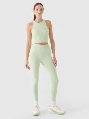 4F Legginsy treningowe z wysokim stanem damskie - turkusowe XS/S. Niebieskie legginsy damskie 4F, s, bez wzorów, z dzianiny, z podwyższonym stanem, długie, na fitness i siłownię. W wyprzedaży za 59.99 zł.