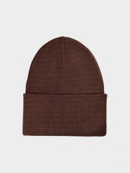 4F Czapka zimowa uniseks - brązowa Uniwersalny. Brązowe czapki męskie 4F, na zimę, bez wzorów, z materiału. W wyprzedaży za 29.99 zł.