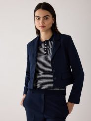 More & More Krótka marynarka damska Kobiety niebieski jednolity, 44. Niebieskie marynarki i żakiety damskie More & More, bez wzorów, z syntetyku, bez kołnierzyka, bez ramiączek. Za 679.95 zł.