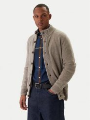 Barbour Kardigan Patch Zip Thru MKN0731ST16 Beżowy Regular Fit. Brązowe swetry męskie Barbour, l, bez wzorów, z wełny, bez kołnierzyka, bez ramiączek. Za 579.99 zł.