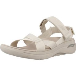 Sandały Kobieta Skechers Go Walk Arch Fit beżowy. Brązowe sandały damskie Skechers, bez wzorów, bez obcasa, bez zapięcia. W wyprzedaży za 237.05 zł.