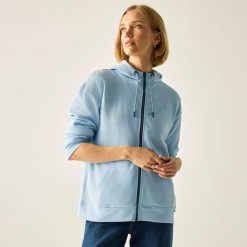 Bluza damska z kapturem Regatta Bayletta. Niebieskie bluzy damskie Regatta, m, bez wzorów, z bawełny, bez ramiączek, z kapturem. Za 199.99 zł.