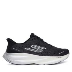 Buty do biegania Skechers. Czarne obuwie sportowe damskie Skechers, bez wzorów, bez zapięcia, do biegania. Za 649.99 zł.