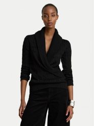LAUREN RALPH LAUREN Sweter 200P14042001 Czarny Relaxed Fit. Czarne swetry nierozpinane damskie Lauren Ralph Lauren, l, bez wzorów, z bawełny, bez kołnierzyka, bez ramiączek. Za 806.99 zł.