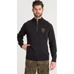 BLUZA AERONAUTICA MILITARE. Czarne bluzy męskie Aeronautica Militare, l, bez wzorów, bez ramiączek, bez kaptura. Za 345.00 zł.