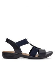 Go Soft Sandały WI16-956-08 Granatowy. Niebieskie sandały damskie GO SOFT, bez wzorów, ze skóry, bez obcasa, na płaskiej podeszwie, bez zapięcia. Za 139.99 zł.