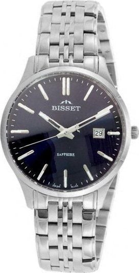 Zegarek Bisset Szwajcarski zegarek męski Bisset BSDF38 szafirowe szkło czt. Niebieskie zegarki męskie Bisset, bez wzorów, szklane. Za 569.40 zł.