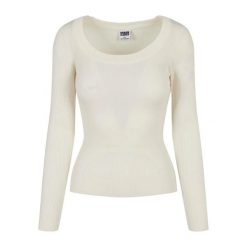 Damski Sweter Z Długim Rękawem Z Szerokim Dekoltem. Brązowe swetry nierozpinane damskie Urban Classics, l, bez wzorów, bez kołnierzyka, bez ramiączek. Za 120.99 zł.