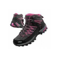 Buty damskie trekkingowe CMP Rigel wodoodporne. Czarne obuwie sportowe damskie CMP, bez wzorów, z materiału, bez zapięcia. Za 359.99 zł.