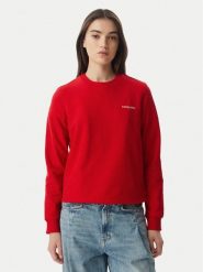 Tommy Jeans Bluza Ess Logo DW0DW22829 Czerwony ciemny Regular Fit. Czerwone bluzy damskie Tommy Jeans, s, bez wzorów, z bawełny, bez ramiączek, bez kaptura. Za 329.99 zł.