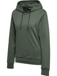 Bluza damska z kapturem Hummel Active Co. Zielone bluzy damskie Hummel, na wiosnę, m, bez wzorów, z bawełny, eleganckie, bez ramiączek, z kapturem. Za 302.50 zł.