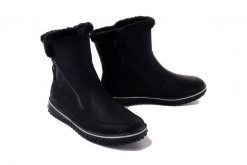 RIEKER Z4281-00 black, botki damskie. Czarne botki damskie Rieker, na zimę, bez wzorów, bez obcasa, bez zapięcia. Za 379.90 zł.