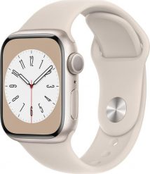 Smartwatch Apple Watch 8 GPS 45mm Starlight Alu Sport Beżowy (MNP23WB/A). Brązowe zegarki smartwatch Apple, bez wzorów. Za 2,439.52 zł.