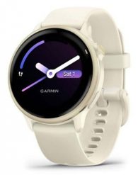 Zegarek Garmin Vivoactive 6 42mm Bone/Lunar Gold. Białe zegarki sportowe Garmin, bez wzorów. Za 1,445.99 zł.