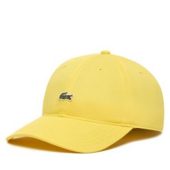 Czapka z daszkiem Lacoste. Żółte czapki damskie Lacoste, bez wzorów. Za 269.99 zł.
