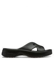 Crocs Klapki Classic Women's Cross Strap 210840 Czarny. Czarne klapki damskie Crocs, bez wzorów, z tworzywa sztucznego, bez obcasa, bez zapięcia. Za 129.99 zł.