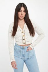 Kardigan damski logowany ELISABETTA FRANCHI. Kardigany damskie Elisabetta Franchi, bez wzorów, bez kołnierzyka. Za 1,999.00 zł.