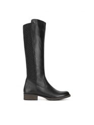 Rieker Kozaki Z9591-00 Czarny. Czarne kozaki damskie Rieker, bez wzorów, ze skóry, bez obcasa, na słupku, bez zapięcia. Za 529.99 zł.
