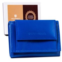 Portfel skórzany Peterson PTN RD-AL5617-MCL niebieski. Niebieskie portfele damskie Peterson, ze skóry. Za 51.99 zł.