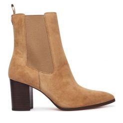 Botki LAUREN RALPH LAUREN. Brązowe botki damskie Lauren Ralph Lauren, bez wzorów, bez obcasa, na słupku, bez zapięcia. Za 1,199.00 zł.