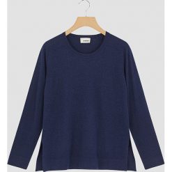 Sweter w kolorze granatowym. Niebieskie swetry nierozpinane damskie Rodier, bez wzorów, klasyczne, bez kołnierzyka, bez ramiączek. W wyprzedaży za 109.95 zł.